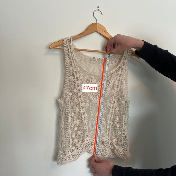 GRG. Montreal. Crochet, Lace Floral Pattern Tank Top. Size M. Womens. - Picture 7 of 7